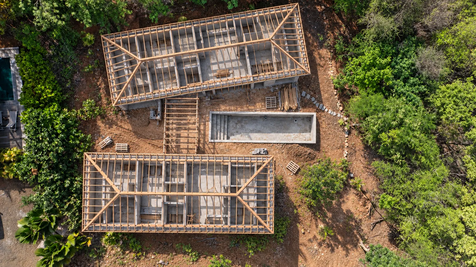 Villas de la baie — Structure. Étape reconstituée.