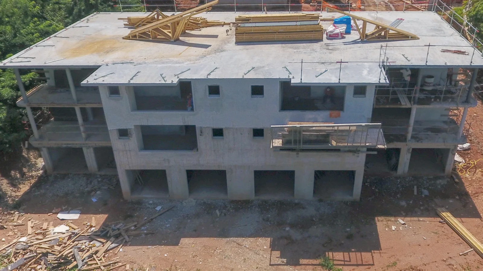 Le Robert — Dernière dalle. Photographie réelle du chantier.